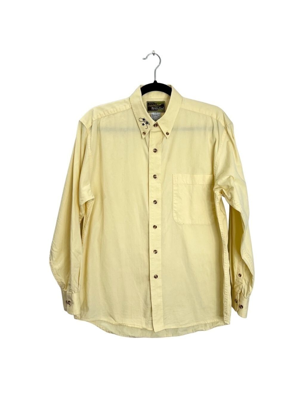 Rivers End yellow 100% cotton embroidered Western button down shirt S
